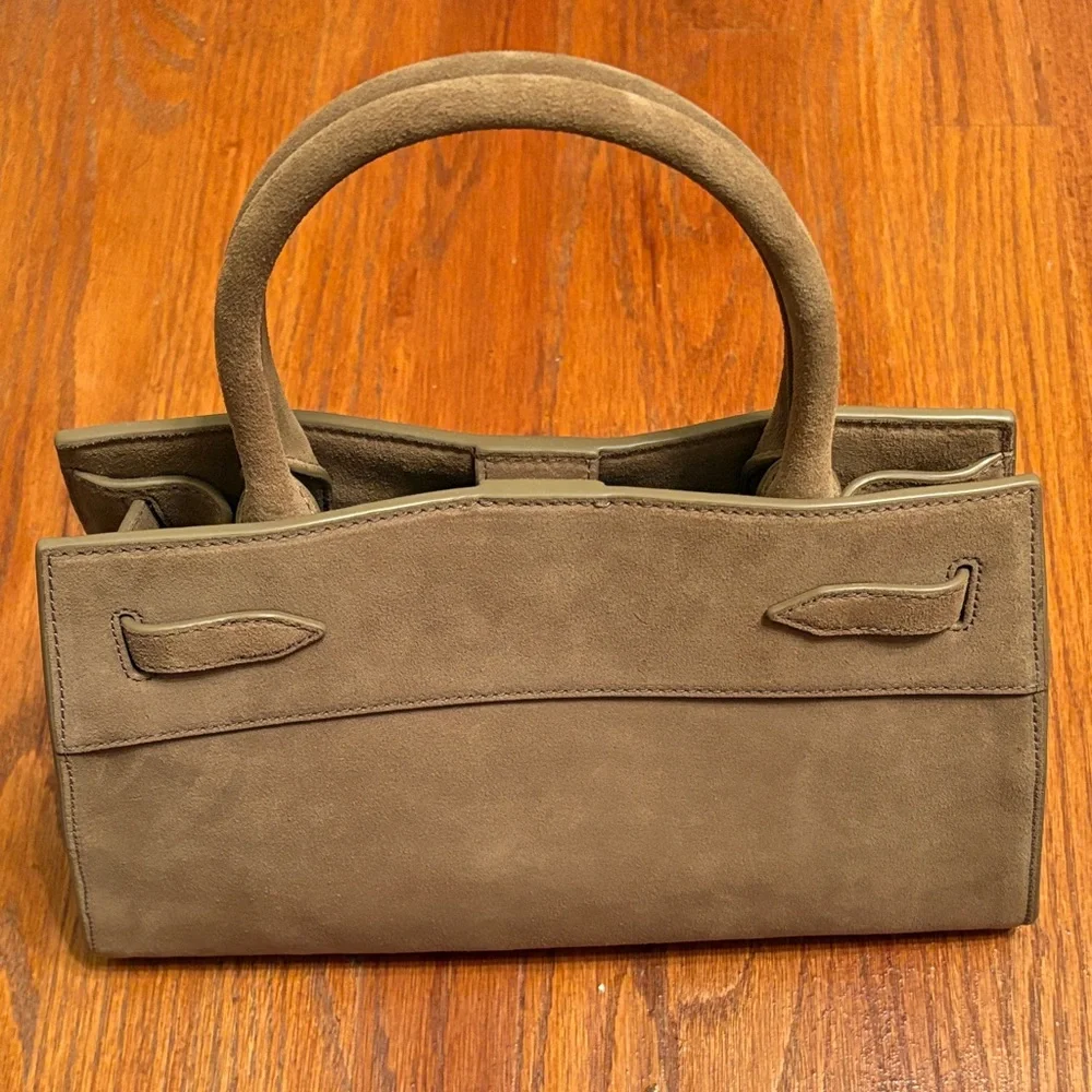 NWT Veronica Beard Tan Suede Satchel - Picture 2 of 5